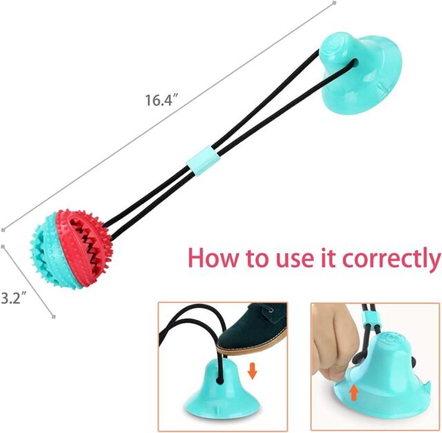 Dog Toys Dog Chew Toys for Aggressive chewers, Puppy Dog Training Treats Teething Rope Toys for Boredom Dog Puzzle Treat Food Dispensing Ball Toys for Puppies Teething (Blue) - Image 2
