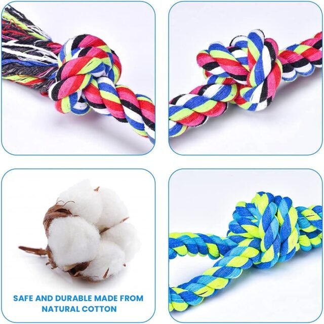 Feeko Heavy Duty Dog Rope Toys for Large Breed Aggressive Chewers, 2 Pack Indestructible Teeth Cleaning Tug of War Toy - Image 5