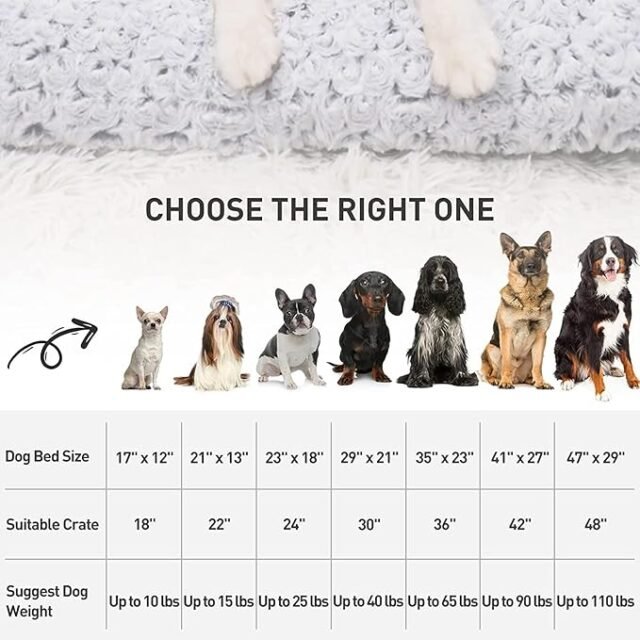 KSIIA Washable Dog Bed Deluxe Plush Dog Crate Beds Comfy Kennel Pad Anti-Slip Pet Sleeping Mat for Large, Jumbo, Medium, Small Dogs Breeds, 35" x 23", Gray - Image 6