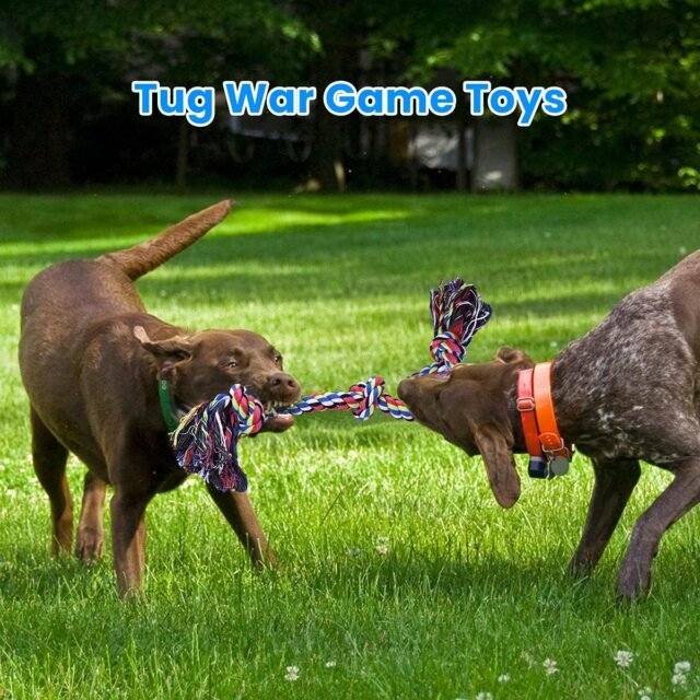 Feeko Heavy Duty Dog Rope Toys for Large Breed Aggressive Chewers, 2 Pack Indestructible Teeth Cleaning Tug of War Toy - Image 6