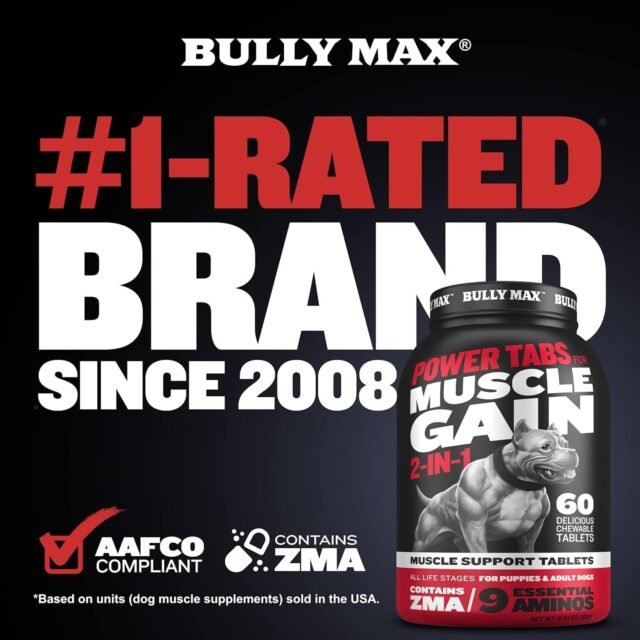 Bully Max 2-in-1 Muscle Builder Chewable Tablets for Puppies & Adult Dogs - Puppy & Dog Vitamins & Supplements for Muscle Gain & Growth - Ultimate Canine Multivitamins for All Breeds & Ages - 60 Tabs - Image 7