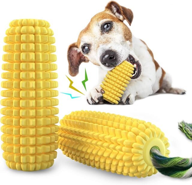 Carllg Dog Chew Toys for Aggressive Chewers, Indestructible Tough Durable Squeaky Interactive Dog Toys, Puppy Teeth Chew Corn Stick Toy for Small Medium Large Breed - Image 4