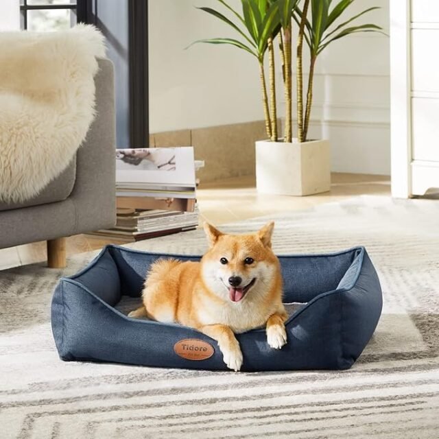 Orthopedic Dog Beds for Medium Dogs, Durable Egg Crate Foam Sofa Dog Bed wit Washable Removable Cover,Waterproof Lining,Pet Bed for Large Dogs (Navy Blue, 26.4" L x 21.7" W x 6.2" Th) - Image 3