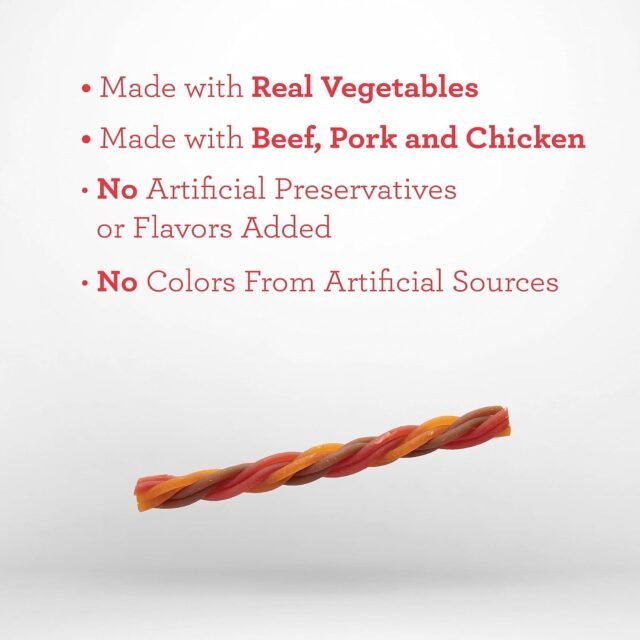 Dreambone Triple Flavor Twisties, 25 Count, Rawhide-Free Dog Chews Made with Real Beef, Pork & Chicken, 7.05 Ounce (Pack of 1) - Image 2