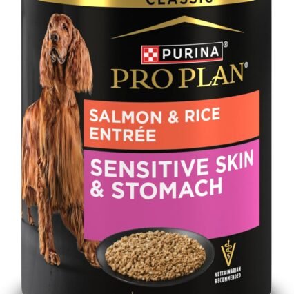 Purina Pro Plan Sensitive Skin and Stomach Dog Food Wet Classic Pate Salmon and Rice Entrée - (Pack of 12) 13 oz. Cans