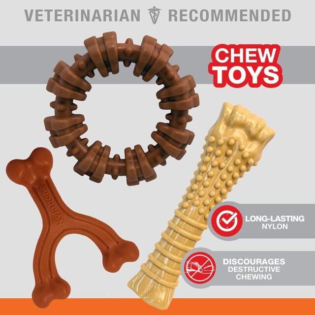 Nylabone Customer Favorites Power Chew Toy Bundle for Dogs, Indestructible Dog Toys for Aggressive Chewers, Pack of 3 Dog Toys, Flavor Medley, Large Dogs - Up to 50 lbs, 3 Pack - Image 10