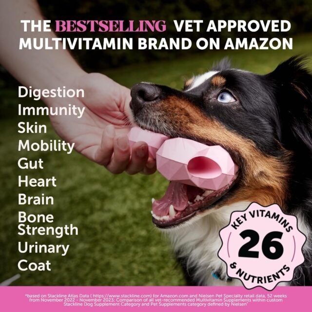 Multivitamin Dog Supplement, Glucosamine chondroitin for Dogs, Probiotics, Omega Fish Oil, Dog Supplements & Vitamins, Vitamins for Skin and Coat Allergies, (Peanut Butter 90 ct) - Image 3