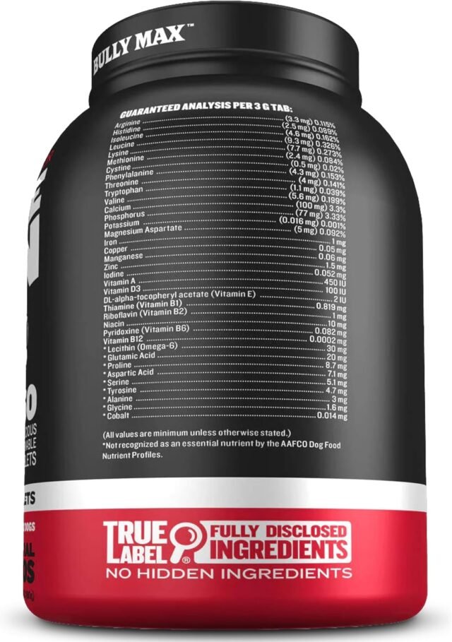 Bully Max 2-in-1 Muscle Builder Chewable Tablets for Puppies & Adult Dogs - Puppy & Dog Vitamins & Supplements for Muscle Gain & Growth - Ultimate Canine Multivitamins for All Breeds & Ages - 60 Tabs - Image 5