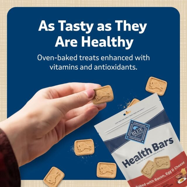 Blue Buffalo Health Bars Crunchy Dog Biscuits, Oven-Baked With Natural Ingredients, Bacon, Egg & Cheese , 16-oz Bag - Image 6
