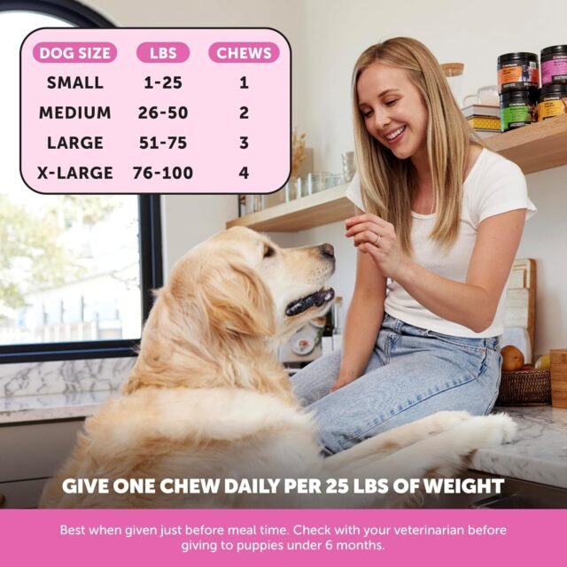 Multivitamin Dog Supplement, Glucosamine chondroitin for Dogs, Probiotics, Omega Fish Oil, Dog Supplements & Vitamins, Vitamins for Skin and Coat Allergies, (Peanut Butter 90 ct) - Image 5