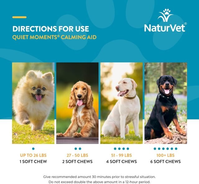 NaturVet Quiet Moments Calming Aid Melatonin Dog Supplement – Helps Reduce Stress in Dogs – for Pet Storm Anxiety, Fireworks, Motion Sickness, Grooming, Separation, Travel – 240 Ct. Chews - Image 8
