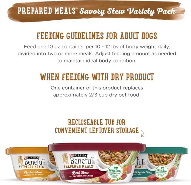 Purina Beneful Gravy Wet Dog Food Variety Pack, Prepared Meals Stew - (12) 10 oz. Tubs - Image 6