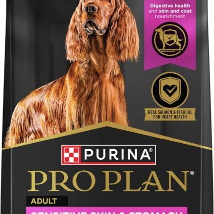 Purina Pro Plan Sensitive Skin and Stomach Dog Food Dry, Adult Salmon & Rice Formula, Digestive Health - 16 lb. Bag
